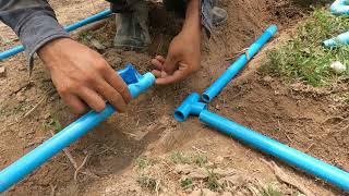 Connection water pipe with simple tools  country life show Simple Living [upl. by Airetal]