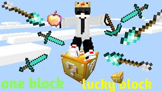 Surviving hundred days in Minecraft 1 block lucky block worldgone wrong [upl. by June919]