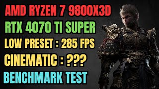 AMD Ryzen 7 9800X3D  RTX 4070 Ti Super Black Myth Wukong Benchmark Test [upl. by Wooldridge]