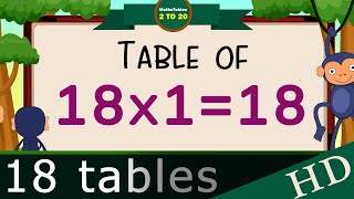 18x118 Multiplication Table of Eighteen Tables Song Multiplication Time of tables  MathsTables [upl. by Gad]