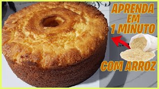 BOLO FEITO COM ARROZ CRU  Como fazer Bolo de arroz fofinho shorts [upl. by Yevrah]