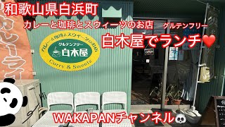 和歌山県白浜町 カレーと珈琲とスウィーツのお店 グルテンフリー 白木屋でランチ❤️WAKAPANチャンネル🐼 [upl. by Gresham]