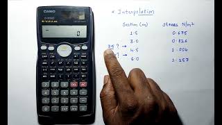 Interpolation using scientific calculator casio fx 991ms [upl. by Eenaj496]