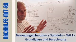 Bewegungsgewinde  Spindeln  Allgemein  Dimensionierung  Berechnung von Spindeln  Tutorial [upl. by Azeria226]