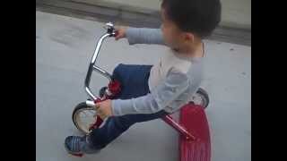 2 Year Old Riding Radio Flyer Classic Red Tricycle [upl. by Je]