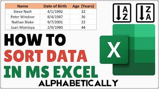 How to Sort Alphabetically in Excel [upl. by Ainek]