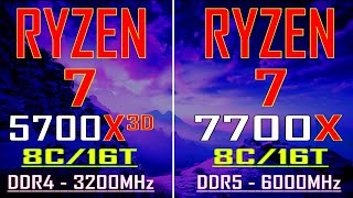 RYZEN 7 7700X DDR5 vs RYZEN 7 5700X3D DDR4  PC GAMES BENCHMARK TEST [upl. by Katlaps]