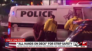 Las Vegas police bring ‘all hands on deck’ Strip presence for Memorial Day [upl. by Nosac]