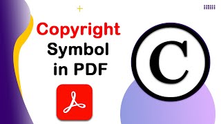 How to add Copyright Symbol in a PDF using Adobe Acrobat Pro DC [upl. by Ylrebmi993]