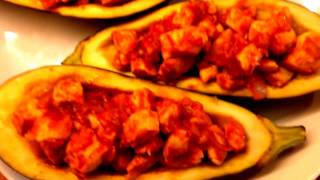 Plnený zapekaný baklažán  Baked Stuffed Eggplant  Al horno berenjena rellena [upl. by Allimac]