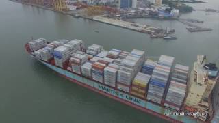 Maerks Lines Container Ship  Drone Vision [upl. by Walt]