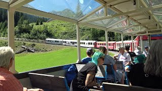 From Chur to Arosa with Rhaetian Railway panorama coach Switzerland [upl. by Dnama]