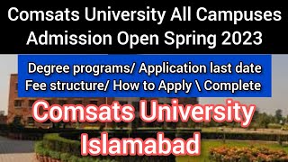 Comsats University  COMSATS Spring admission 2023 How To Apply Comsats University Admission 2023 [upl. by Livingstone]