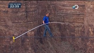 US daredevil completes Grand Canyon tightrope walk [upl. by Beetner468]