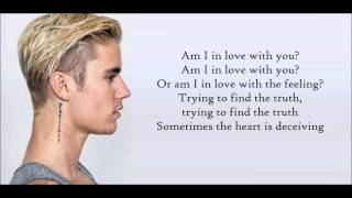 Justin Bieber  The Feeling ft Halsey Lyrics [upl. by Borman]