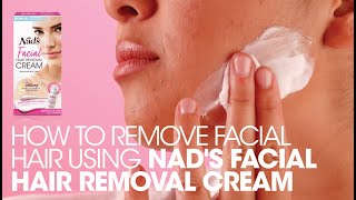 How to remove facial hair using Nads Facial Hair Removal Cream  Demo Video [upl. by Allison872]