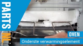 Onderste verwarmingselement vervangen van oven of fornuis PartsNL uitleg [upl. by Nolte372]