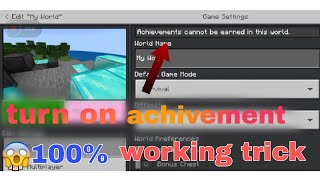 how to on achivement in Minecraft pocket edition 😱100 [upl. by Crissie143]