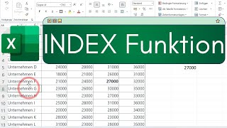 Excel INDEX Funktion und VERGLEICH erklärt [upl. by Dorelle]