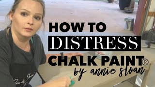 How To Distress Chalk Paint Furniture  DIY Sanding or Antiquing [upl. by Blalock]