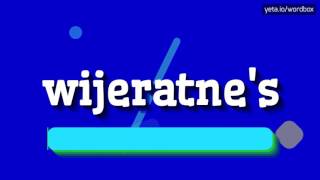 WIJERATNES  HOW TO PRONOUNCE WIJERATNES wijeratnes [upl. by Leigha285]