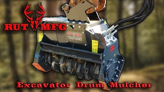 Rut MFG Excavator Drum Mulcher Extended Cut  Transform Your Excavation Projects [upl. by Micah327]