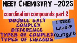 NEET CHEMISTRY TAMIL  COORDINATION COMPOUNDS CLASS 12 ChemThozhi NCERT neet2025chemistry [upl. by Kurtzig]