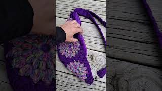 Crochet Granny Squares zipper lined cross body bag with removable adjustable strap [upl. by Niawat]