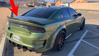 VICREZ CARBON FIBER SPOILER INSTALLED ON MY CHARGER HELLCAT WIDEBODY [upl. by Enillebyam]