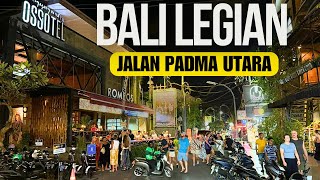 Bali Legian Night Street Walking Tour Today 2024 [upl. by Yrtneg]