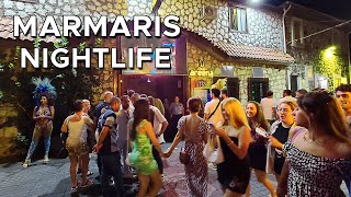 Turkey Marmaris Nightlife Area Bar Street and Club District  Mugla Türkiye 4k Walking Tour [upl. by Curt]