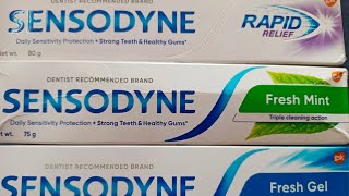 Sensodyne Rapid relieffresh gel fresh mint toothpaste uses  कोनसा अच्छा टूथ पेस्ट हैं [upl. by Hillell]