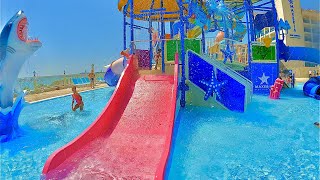 Pink Baby Water Slide at Maxeria Blue Didyma Hotel [upl. by Zelten]