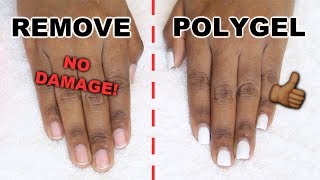 HOW I REMOVE POLYGEL NAILS WITH NO DAMAGE  HEALTHY NATURAL NAILS [upl. by Tatiana]