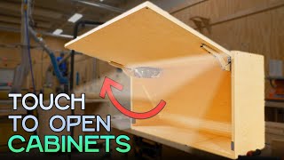 Building TOUCHTOOPEN Kitchen Cabinets with NO HANDLES [upl. by Ahsirk]