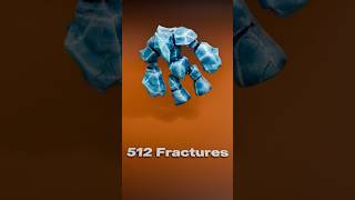 Ice Golem Destruction From 16 to 512 Fractures  3D Animation [upl. by Latham]