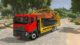 MOD TRUK UD QUASTER SELFLOADER MUATAN EXCAVATOR FULL ANIMASI [upl. by Pasco292]