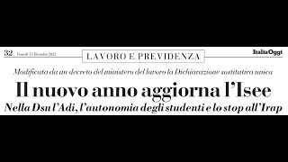 Anno nuovo ISEE nuovo Da gennaio 2024 modulistica aggiornata da ItaliaOggi del 15122023 [upl. by Alios115]