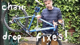 Retro MTB science simple ways to fix chain drop on a 1x conversion [upl. by Milas225]