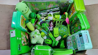 Box full of fancy green stationery Ben10 toy collection pencil box pencil sharpener eraser kit [upl. by Kathrine]