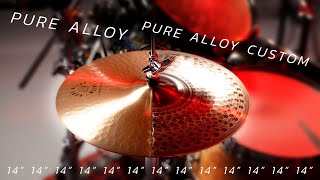 Meinl Pure Alloy Medium Hihat 14quot vs Meinl Pure Alloy Custom Medium Thin Hihat 14quot Comparison [upl. by Yclek]