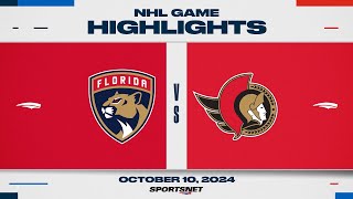 NHL Highlights  Panthers vs Senators  October 10 2024 [upl. by Orlosky]