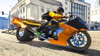 THE FASTEST MOTORBIKE IN GTA 5  GTA 5 Dragster Bike Mod [upl. by Nnyled]