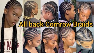 Latest All back Cornrow Braid Hairstyles  Fulani Braids Hairstyles  Tribal Braid for Black Women [upl. by Anidam]