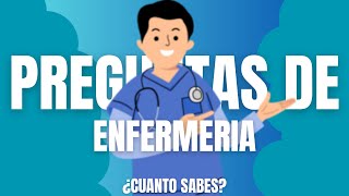 ¿Cuanto SABES sobre ENFERMERIA  Quiz de ENFERMERIA FACIL [upl. by Aneres]