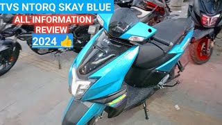 TVs Ntorq skay Blue 2024 Model Review New Features 😍 Best Colour ntorq [upl. by Anuala106]