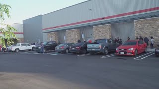 Shoppers line up for Costco opening in Riverbank [upl. by Iruj]