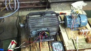 Der Asynchronmotor 75 kW arbeitet von 15v  08A Асинхронный двигатель 75kw работает от 15v08A [upl. by Tapes]