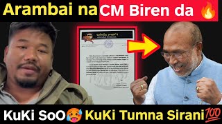 Arambai na CM Biren da 🔥💯 Kuki SoO Loire kuki Tumna Sirani 🥳 [upl. by Aivartal]