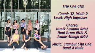 Trio Cha Cha • Boston Kowis Line Dance  Wednesday Class • ULD DKI 46 uldjaktim [upl. by Garald]